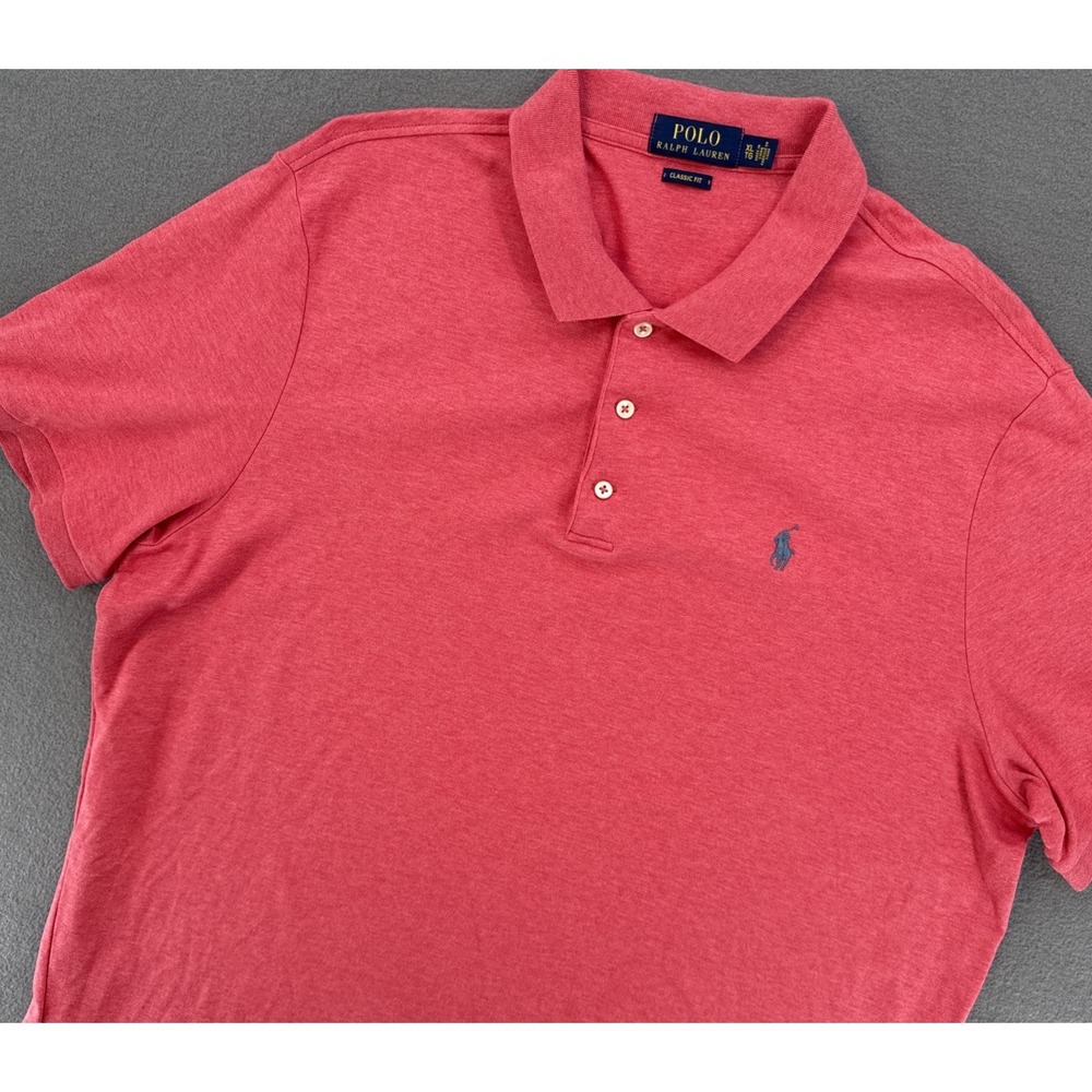 Polo Ralph Lauren Mens Slim Fit Polo Shirt Red Pink XL Short Sleeve NWOT